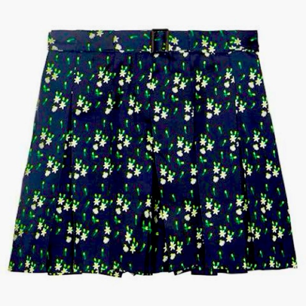 A.P.C. belted silk pleated flare skort